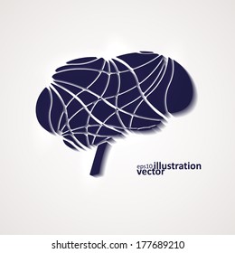 Creative brain, modern vector illustration eps10