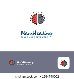 Creative Brain processor  Logo Design. Flat color Logo place for Tagline. Vector Illustration