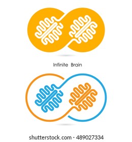 Creative brain sign and infinite creativity logo elements design.Infinite ideas concept.Business and education creative logotype symbol.Vector illustration