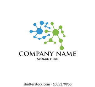 creative brain smart matrix neuron system illustration vector logo design