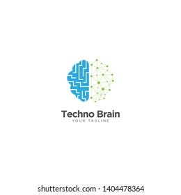 Creative Brain Technology Logo Design Vector