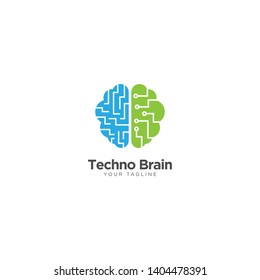 Techno Brain Logo Design Template Stock Vector (Royalty Free ...