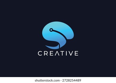 Creative Brain Technology Logo for Innovation and Digital Branding