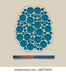 Creative brain vector background, illustration of the complexity of the process of human thinking