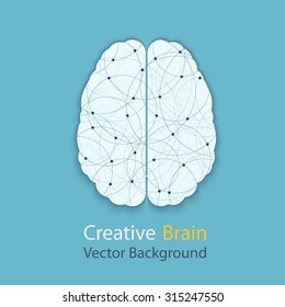 Creative brain vector background, illustration of the complexity of the process of human thinking