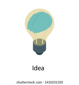 
Creative brain vector in isometric design 
