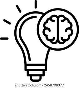 Creative Brain Vector Line Icon Design