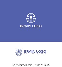 Creative brain vector logo design template