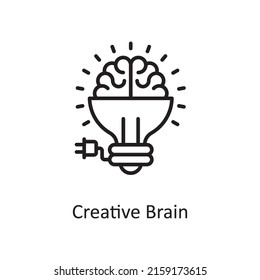 Creative Brain vector outline Icon Design illustration. Graphic Design Symbol on White background EPS 10 File