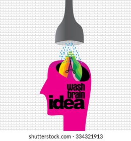 creative brain wash concept vector 