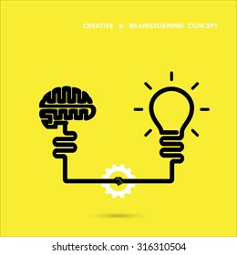 Creative brainstorm concept business and education idea, innovation and solution, creative design, vector illustration