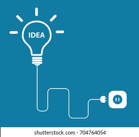 Creative brainstorm concept business and education idea design, vector illustration, text box, banner. light lamp bulb