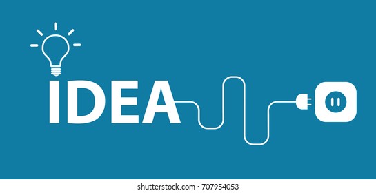 Creative brainstorm concept business and education idea design, vector illustration, text box, banner. light lamp bulb