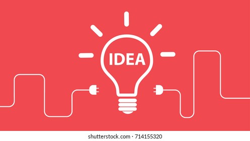 Creative brainstorm concept business and education idea design, vector illustration, text box, banner. light lamp bulb