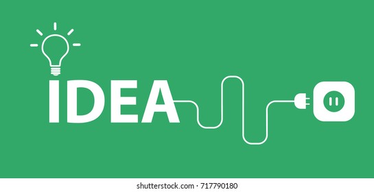 Creative brainstorm concept business and education idea design, vector illustration, text box, banner. light lamp bulb