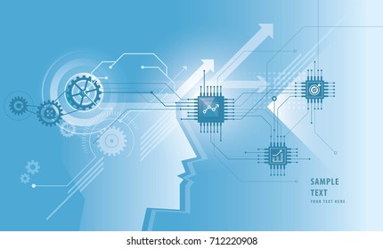 Creative brainstorm concept business idea, innovation and solution, microchip vector, innovation technology concept
