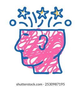 creative brainstorm doodle icon sketch vector. creative brainstorm sign. isolated symbol illustration