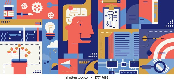 Creative brainstorm idea abstract background