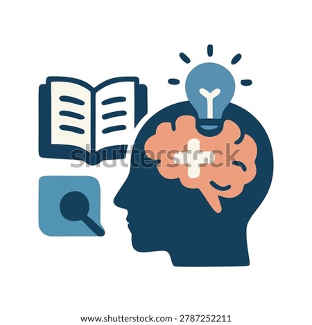 Creative Brainstorming Idea Generation and Knowledge Acquisition Concept Illustration