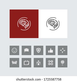 Icono creativo de línea de lluvia de ideas con iconos bonitos. 