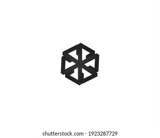 Creative brand icon logo with polygon shape icon design concept