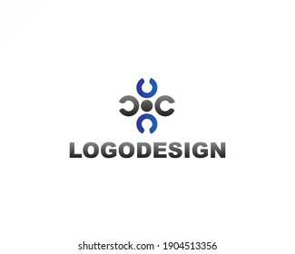 Creative brand identity logo design elements with round circle concept