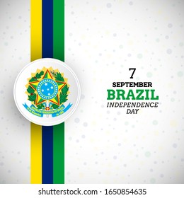 Creative Brazil independence day illustration with unique Brazil flag vector background.