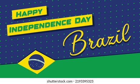 Creative Brazil Independence day poster and banner with green and yellow color theme vector illustration background 