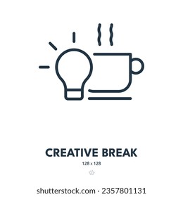 Creative Break Icon. Creativity, Relaxation, Taking a Break. Editable Stroke. Simple Vector Icon