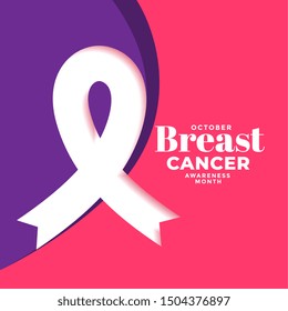 creative breast cancer month poster design with ribbon