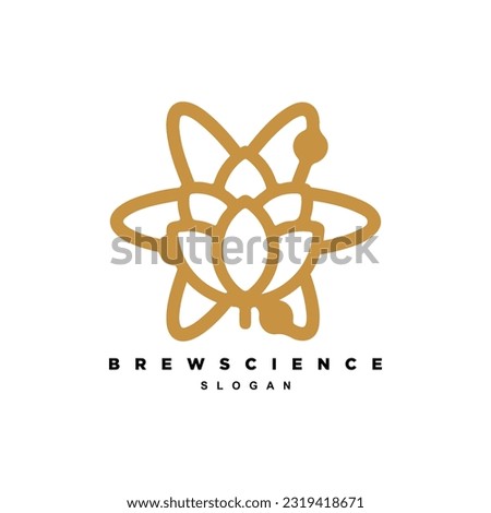 Creative brewing hop science chemistry logo design for your brand or business