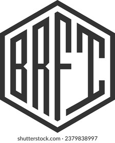 Creative BRFT letter logo design Black and white background logo. Use of business logo t shirt and other's brand