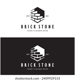 diseños de logotipo de ladrillo creativo para edificios, edificios arquitectónicos, ingeniería civil, tiendas de materiales de construcción