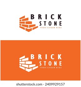 creative brick logo designs for buildings, architectural buildings, civil engineering, building materials shops