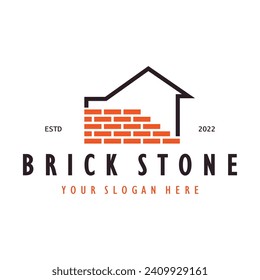 creative brick logo designs for buildings, architectural buildings, civil engineering, building materials shops