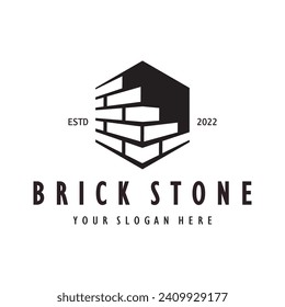 diseños de logotipo de ladrillo creativo para edificios, edificios arquitectónicos, ingeniería civil, tiendas de materiales de construcción