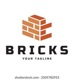 Diseños creativos del logotipo del ladrillo para los edificios, edificios arquitectónicos, ingeniería civil, tiendas de los materiales de construcción