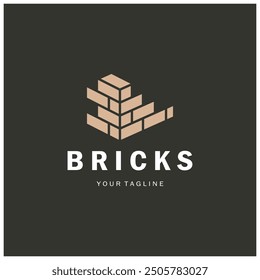 Diseños creativos del logotipo del ladrillo para los edificios, edificios arquitectónicos, ingeniería civil, tiendas de los materiales de construcción