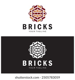 kreative Ziegellogo-Designs für Gebäude, Architekturgebäude, Hoch- und Tiefbau, Baustoffgeschäfte