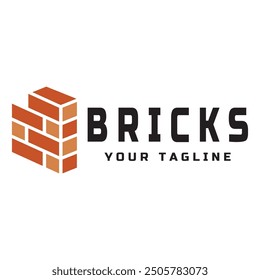 Diseños creativos del logotipo del ladrillo para los edificios, edificios arquitectónicos, ingeniería civil, tiendas de los materiales de construcción