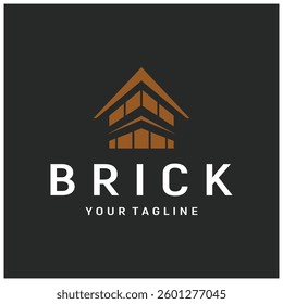 creative brick logo designs for buildings, architectural buildings, civil engineering, building materials shops