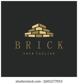 creative brick logo designs for buildings, architectural buildings, civil engineering, building materials shops