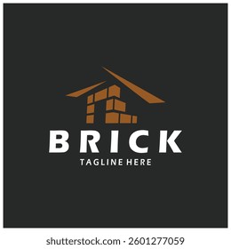 creative brick logo designs for buildings, architectural buildings, civil engineering, building materials shops