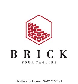 creative brick logo designs for buildings, architectural buildings, civil engineering, building materials shops