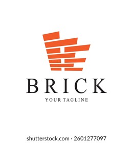 creative brick logo designs for buildings, architectural buildings, civil engineering, building materials shops