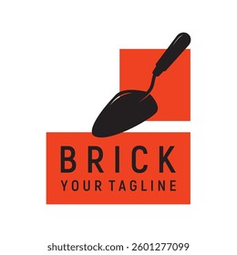 creative brick logo designs for buildings, architectural buildings, civil engineering, building materials shops