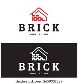 Diseños creativos del logotipo del ladrillo para los edificios, edificios arquitectónicos, ingeniería civil, tiendas de los materiales de construcción