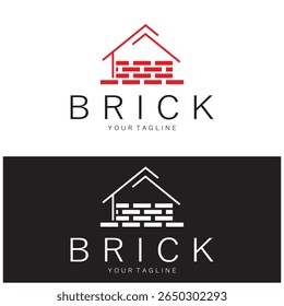 creative brick logo designs for buildings, architectural buildings, civil engineering, building materials shops