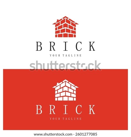 creative brick logo designs for buildings, architectural buildings, civil engineering, building materials shops