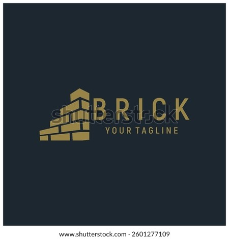 creative brick logo designs for buildings, architectural buildings, civil engineering, building materials shops